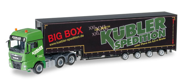 herpa Cars&Trucks 1/87 MAN TGX XXL 6x2 Meusburger semitrailer "Kubler Big Box"