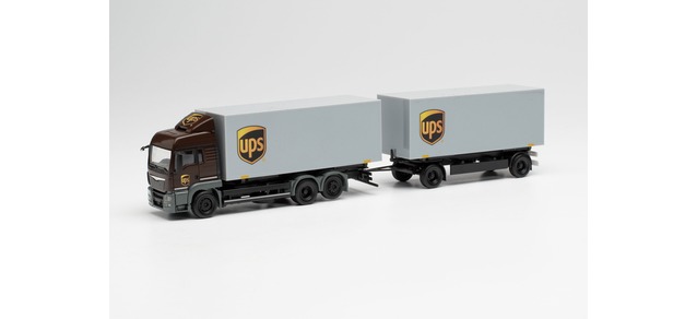 herpa Cars&Trucks 1/87 MAN TGS LX 交換式 ボックストレーラー „UPS“