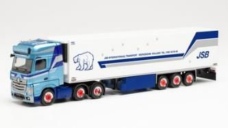 herpa Cars&Trucks 1/87 メルセデスベンツ アクトロスGigaspace ’18 6x2 冷蔵ボックスセミトレーラートラック “JSB Transport”