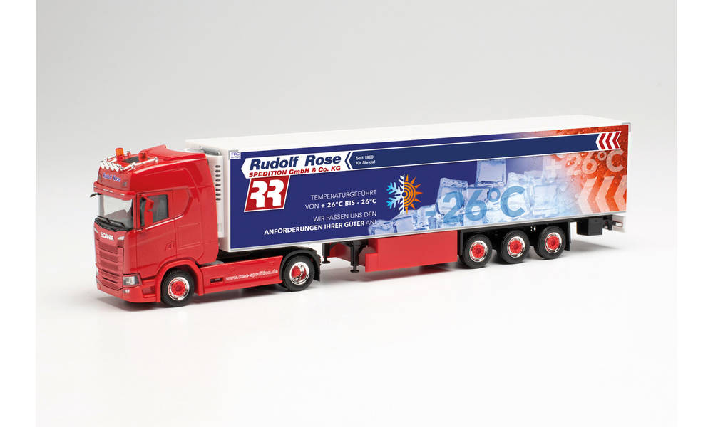 herpa Cars&Trucks 1/87 スカニア CS 20 ハイルーフ 冷蔵セミトレーラー “Spedition Rose /Trucker Babe Manu”