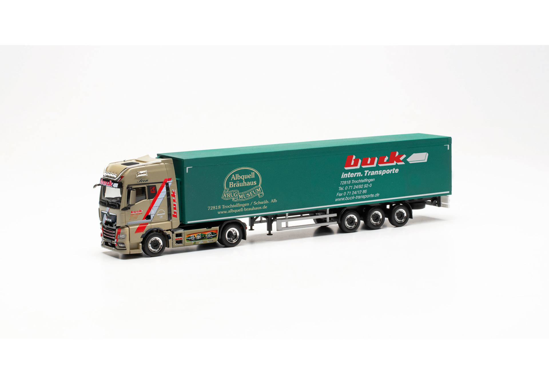 [予約]herpa Cars&Trucks 1/87 MAN TGX GX ウォーキングフロアー セミトレーラー “Buck”