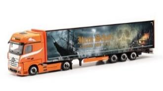 herpa Cars&Trucks 1/87 メルセデスベンツ アクトロス L ギガスペース ローライナー カーテンキャンバスセミトレーラー "Ferntrans Haas"