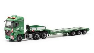 [予約]herpa Cars&Trucks 1/87 メルセデスベンツ アロクス ストリームスペース ローボーイセミトレーラー "Trost"