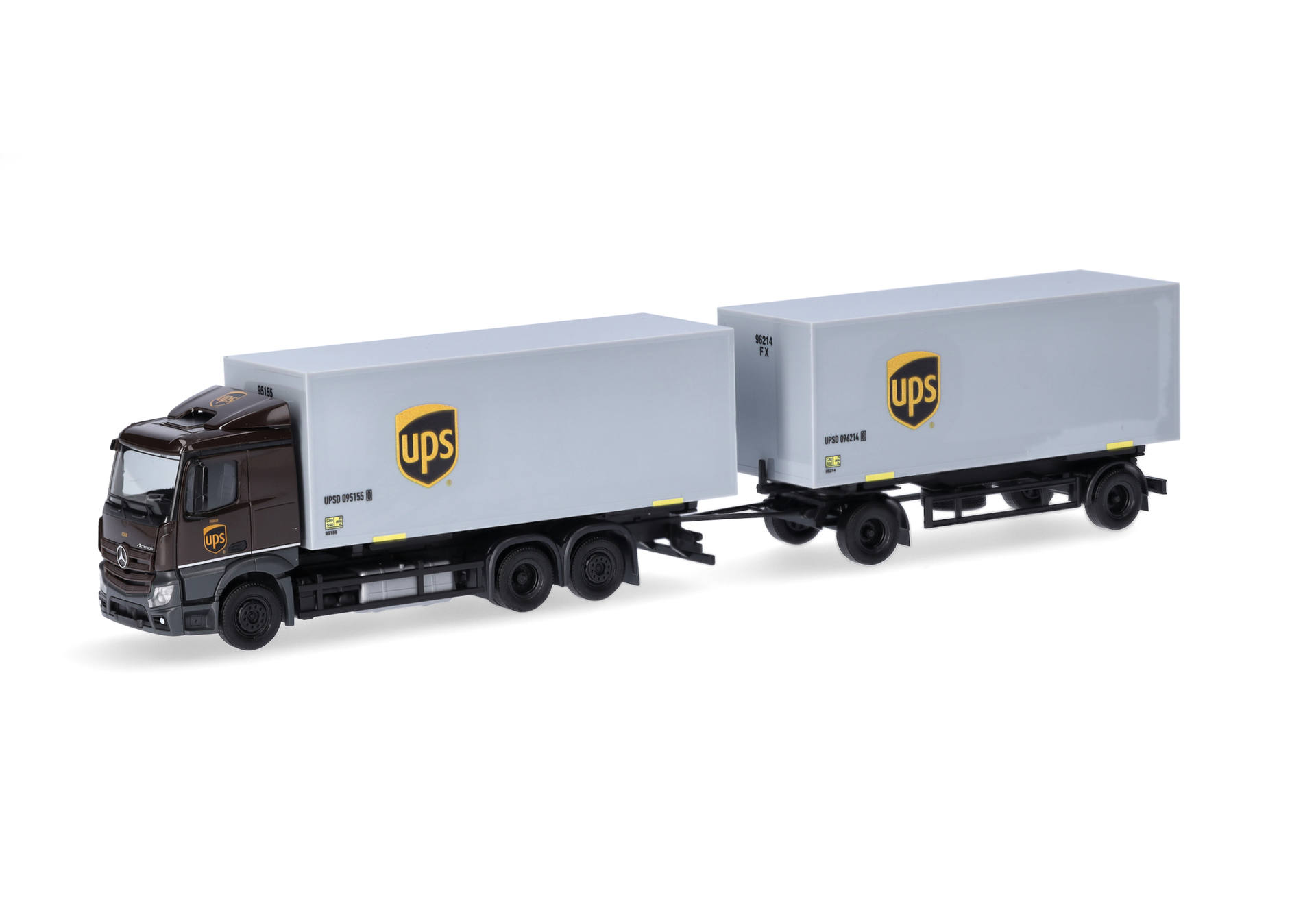 herpa Cars&Trucks 1/87 メルセデスベンツ アクトロス クラシックスペース ダブル連結 ボックストレーラー "UPS"