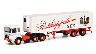 herpa Cars&Trucks 1/87 ローマン・ディーゼル 6x4 冷蔵ボックストレーラー "Rotkäppchen Sekt"