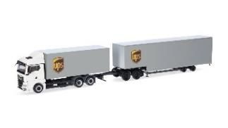 herpa Cars&Trucks 1/87 (プラスチック製) MAN TGX GMボックストレーラー with　ジャンボ ボックストレーラー "UPS"
