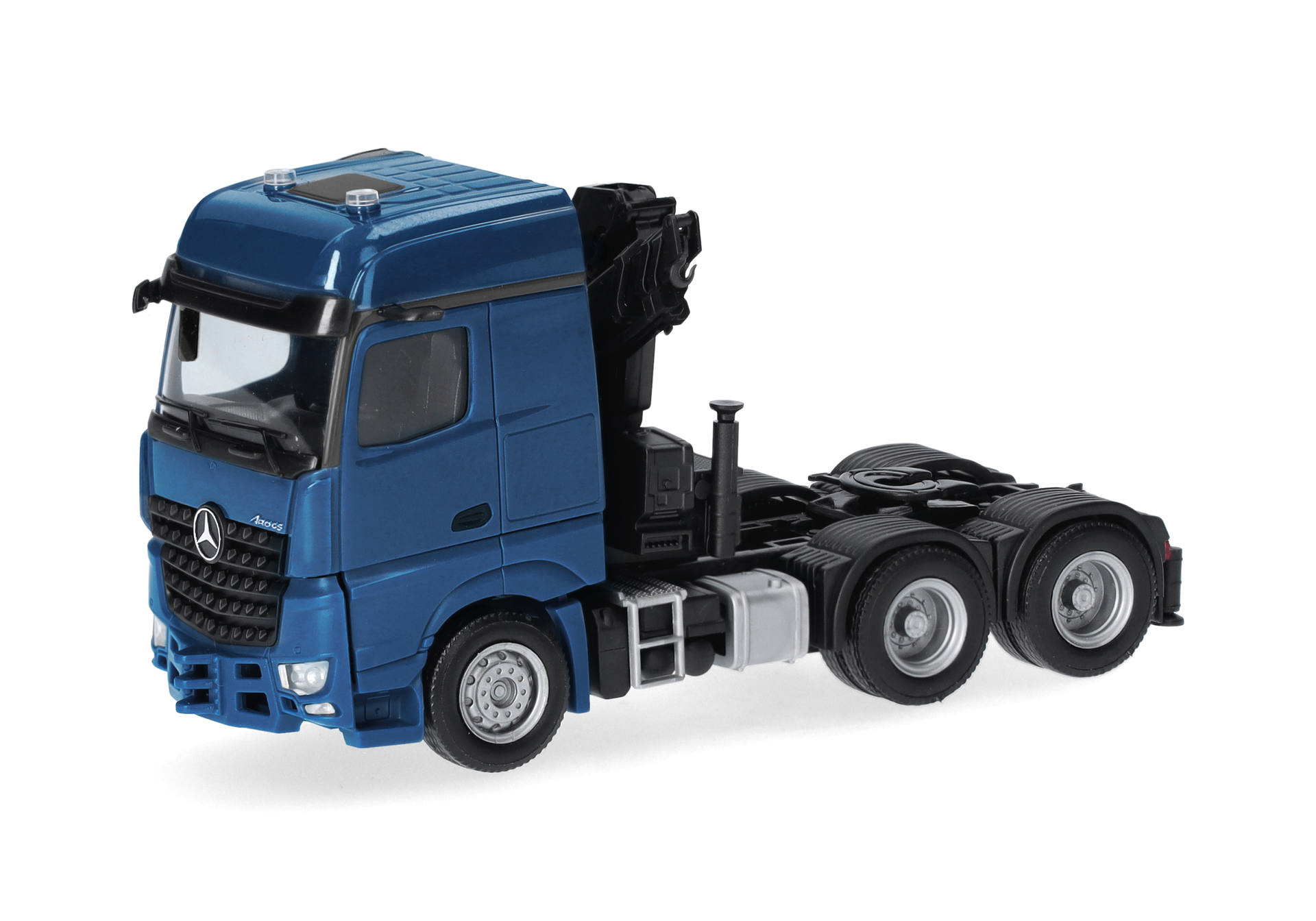 [予約]herpa Cars&Trucks 1/87 (プラスチック製) メルセデスベンツ アロクス'18 リジッドトラクター 3軸クレーン付 ブルー