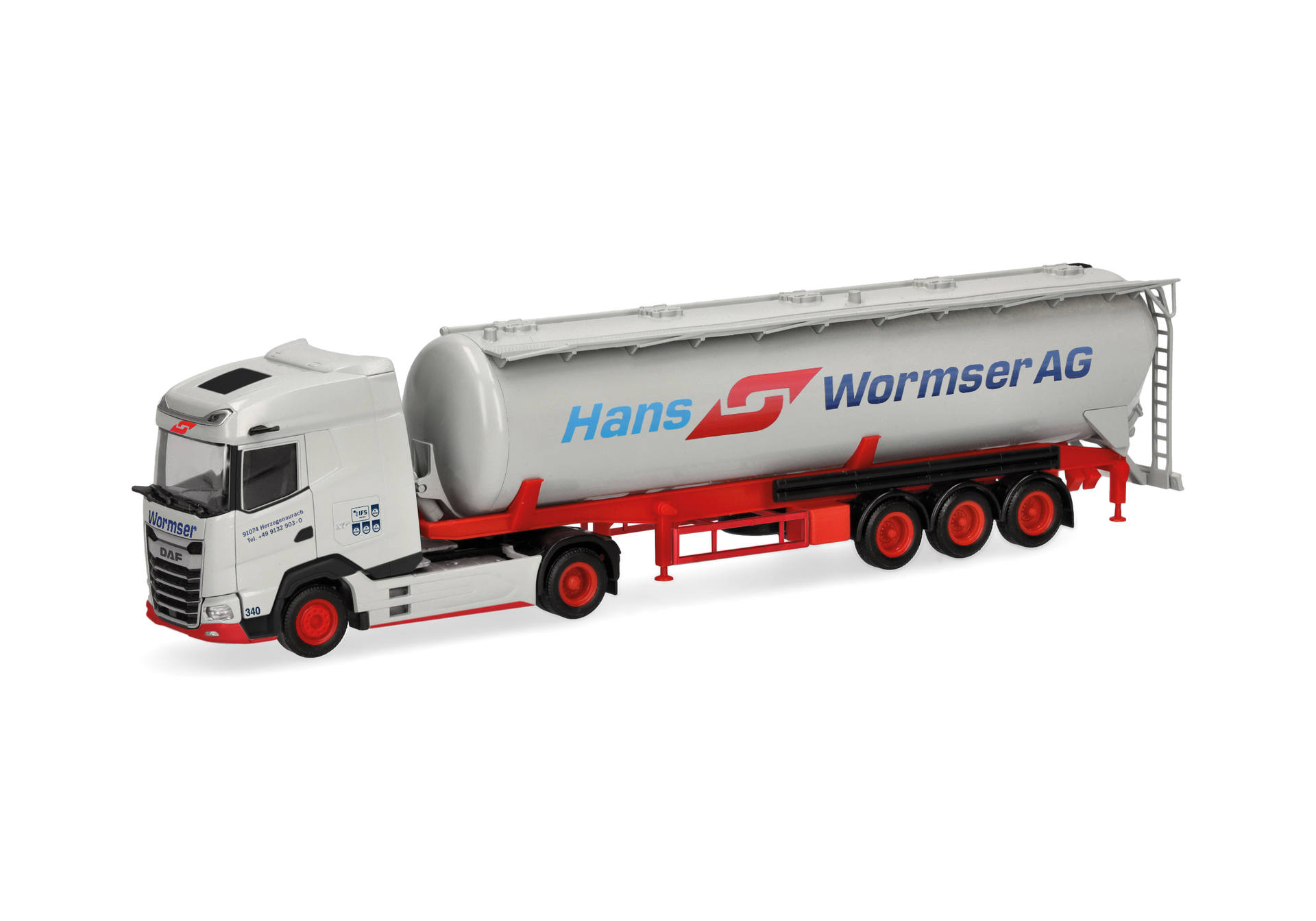 herpa Cars&Trucks 1/87 (プラスチック製) DAF XG サイロセミトレーラー 60m³ "Hans Wormser"