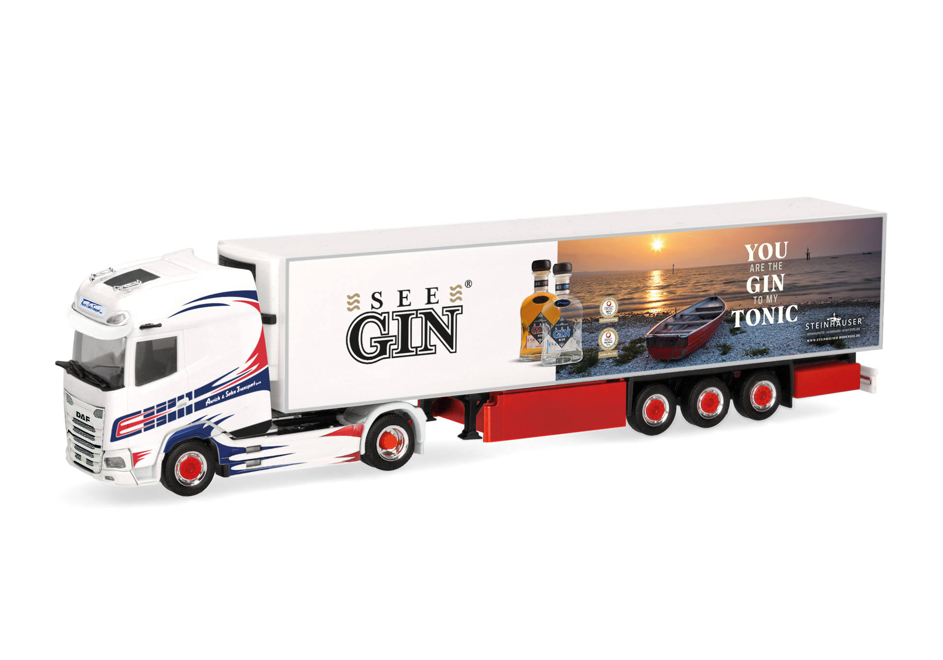 herpa Cars&Trucks 1/87 (プラスチック製) DAF XG+ 冷蔵セミトレーラー "Aurich & SohnTransport GmbH/SEE GIN"