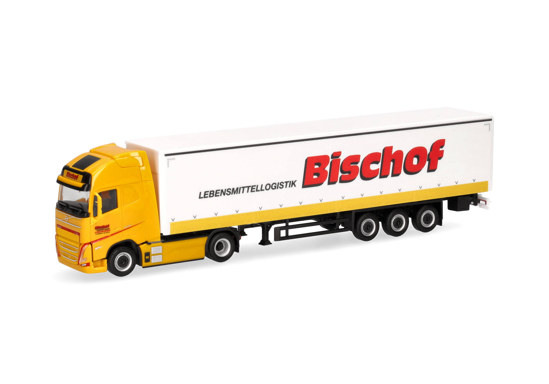 herpa Cars&Trucks 1/87 (プラスチック製) ボルボ FH GL XL 電動カーテン キャンバストレーラー "Bischof" サイドウォール付
