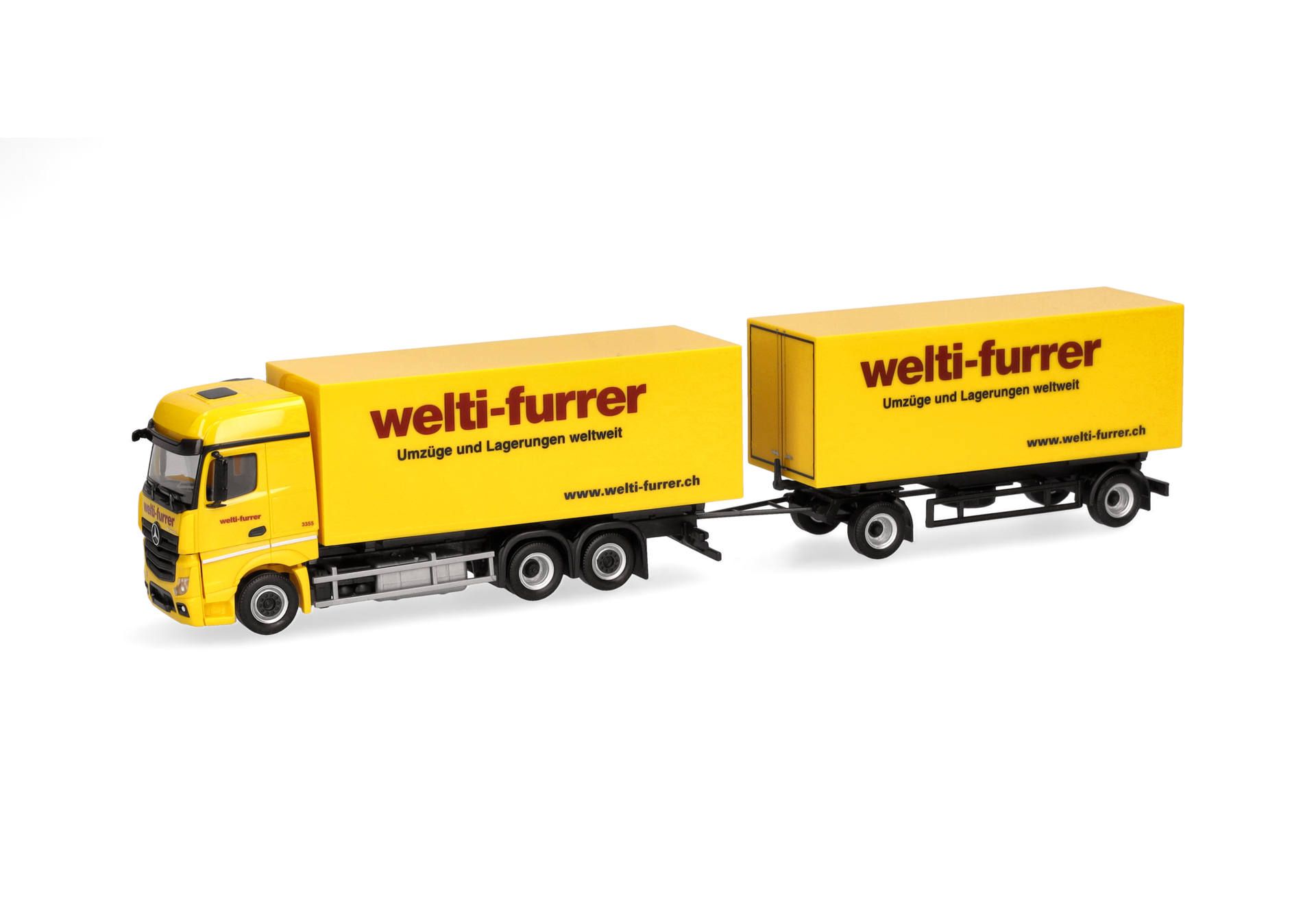herpa Cars&Trucks 1/87 (プラスチック製) メルセデスベンツ アクトロス ビッグスペース スワップボディ トレーラー "Welti-Furrer"