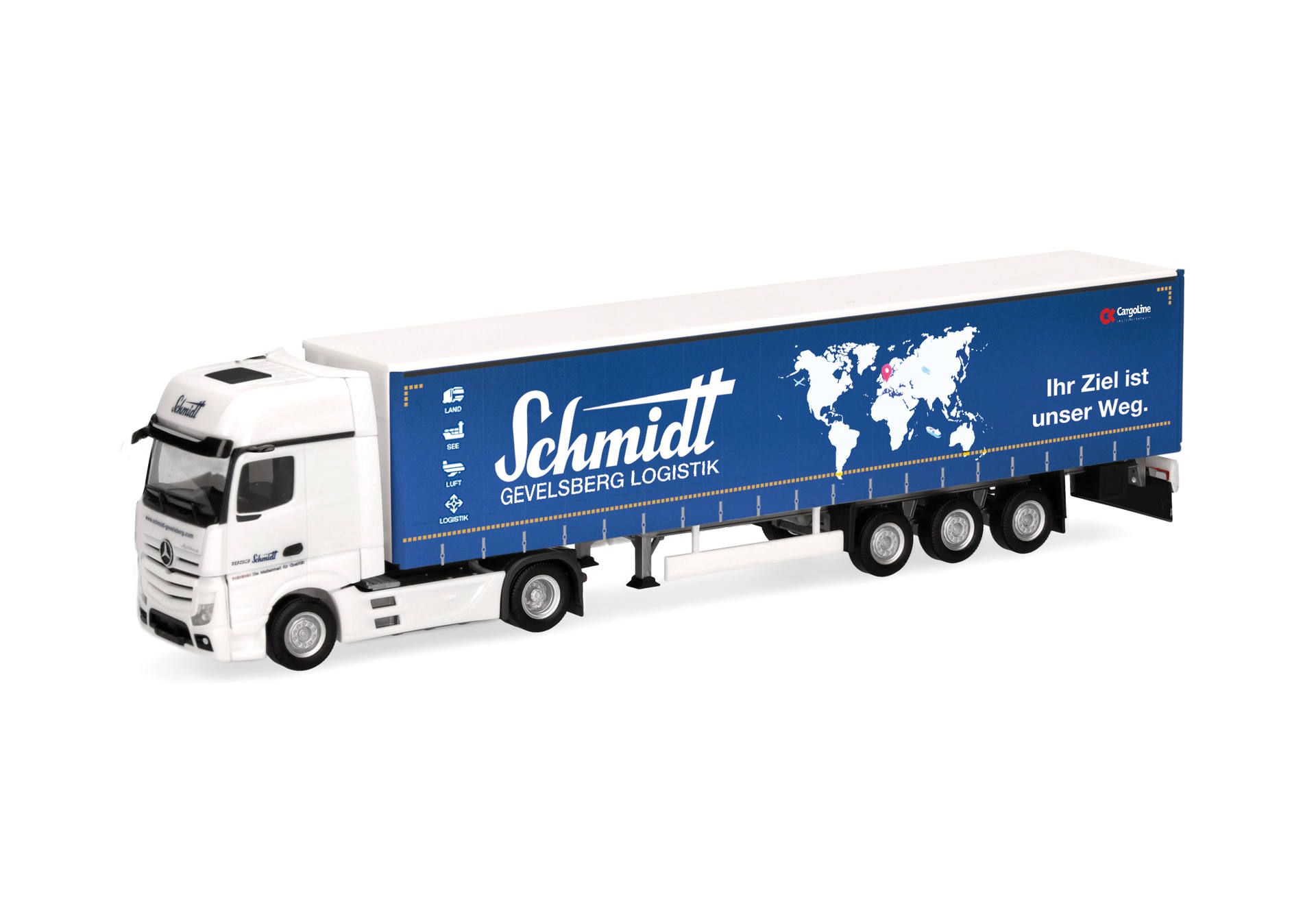 herpa Cars&Trucks 1/87 (プラスチック製) メルセデスベンツ アクトロス ビッグスペース カーテンキャンバス セミトレーラー "Schmidt Gevelsberg"