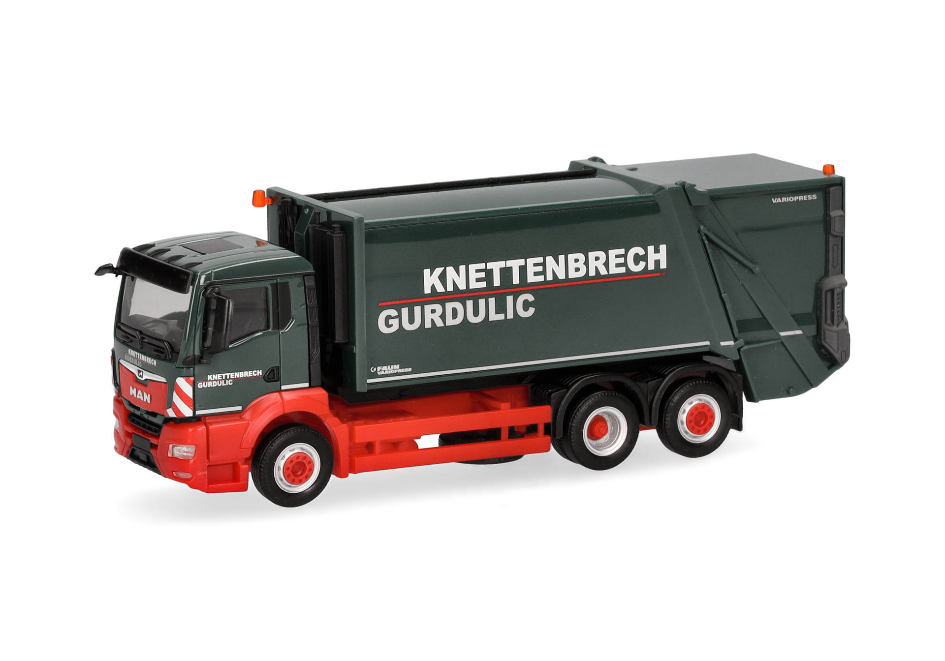 herpa Cars&Trucks 1/87 (プラスチック製) MAN TGS NN ゴミ収集車 FAUN VARIOPRESS "Knettenbrech Gurdulic"