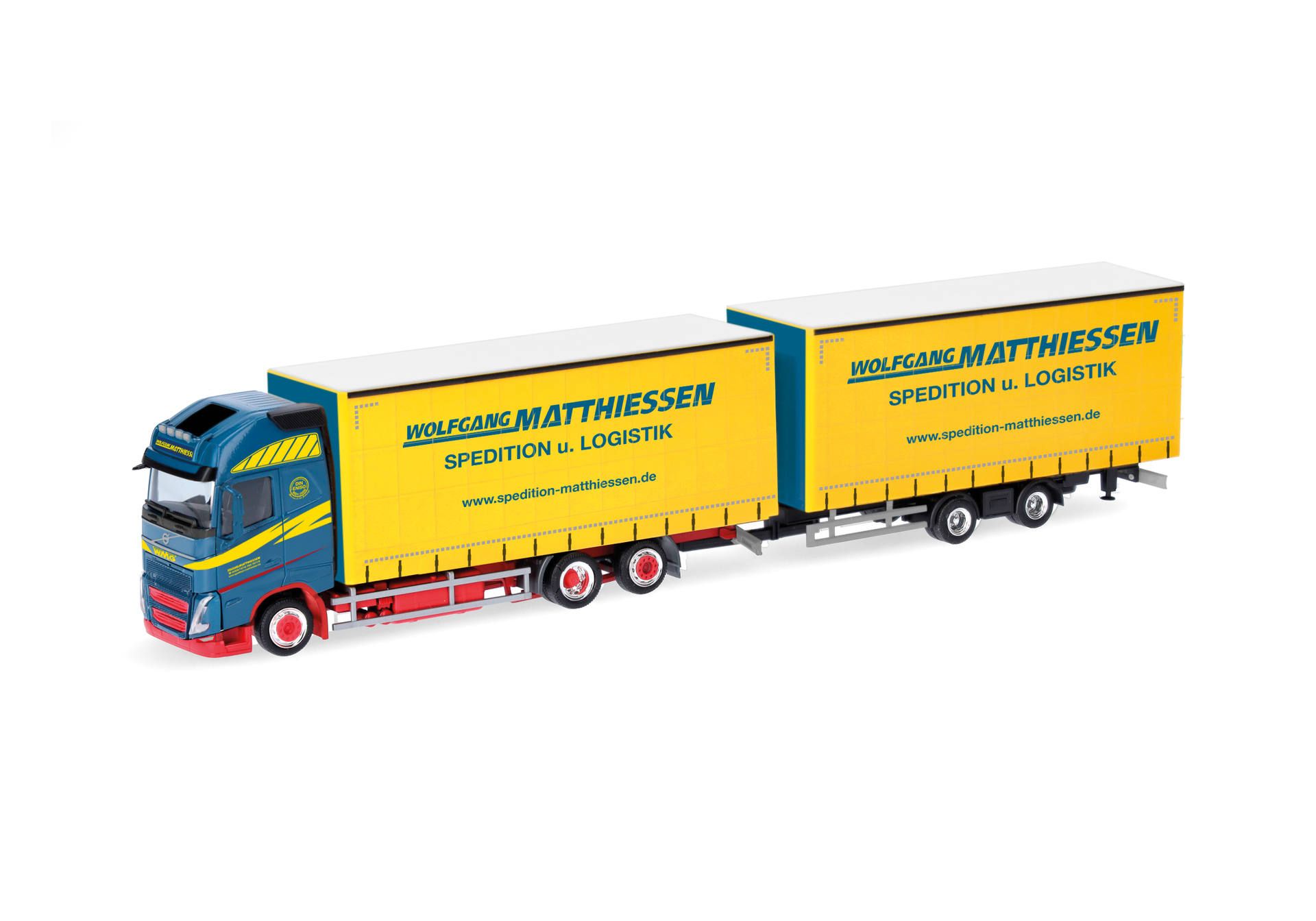 [予約]herpa Cars&Trucks 1/87 (プラスチック製) ボルボ FH GL XL 2020 ボリュー ム カーテンキャンバストレーラー "Wolfgang Matthiessen"