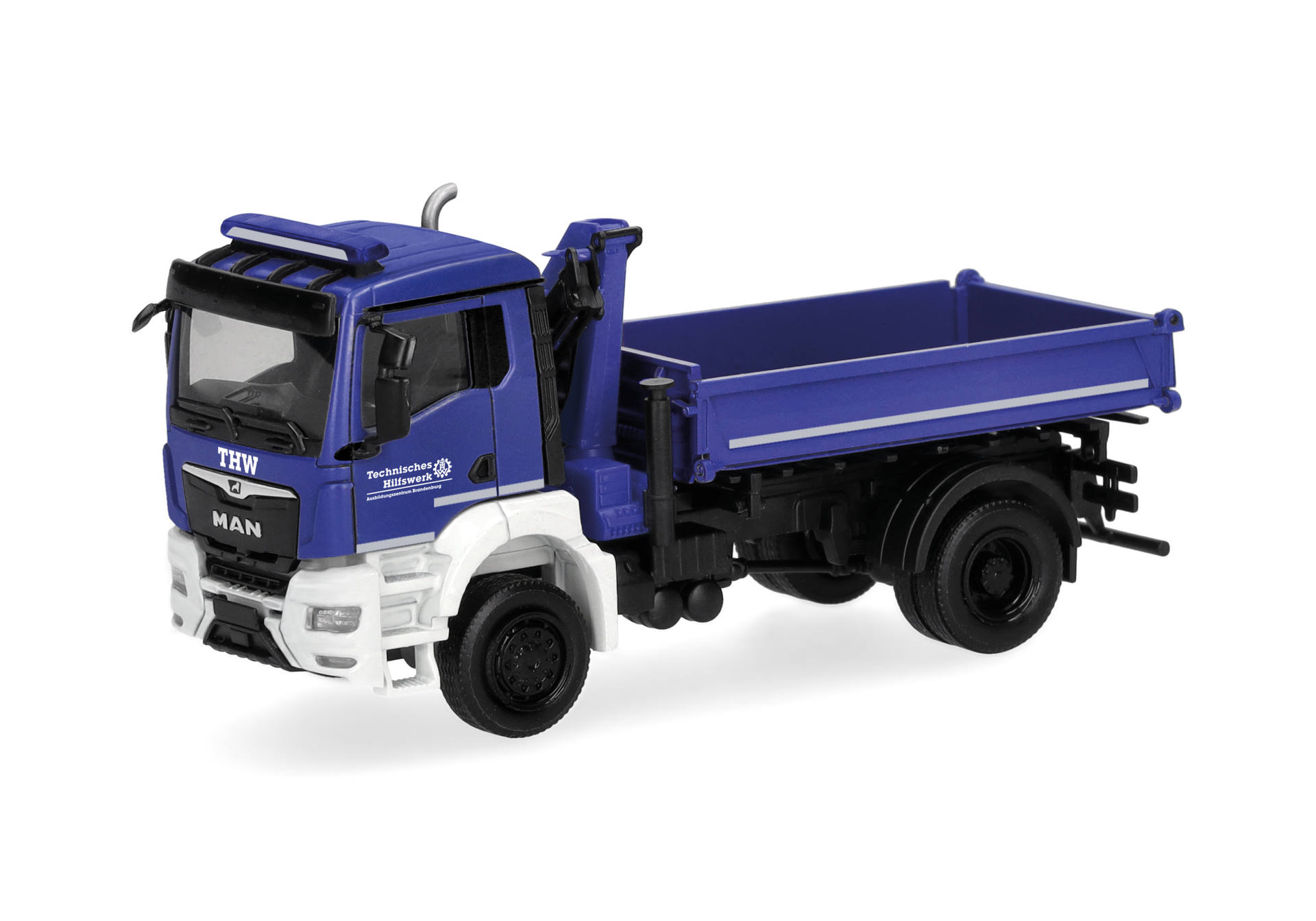 herpa Cars&Trucks 1/87 (プラスチック製) MAN TGS NN ローディングク レーン付 3ウェイダンプカー 2軸 "THW Brandenburg"