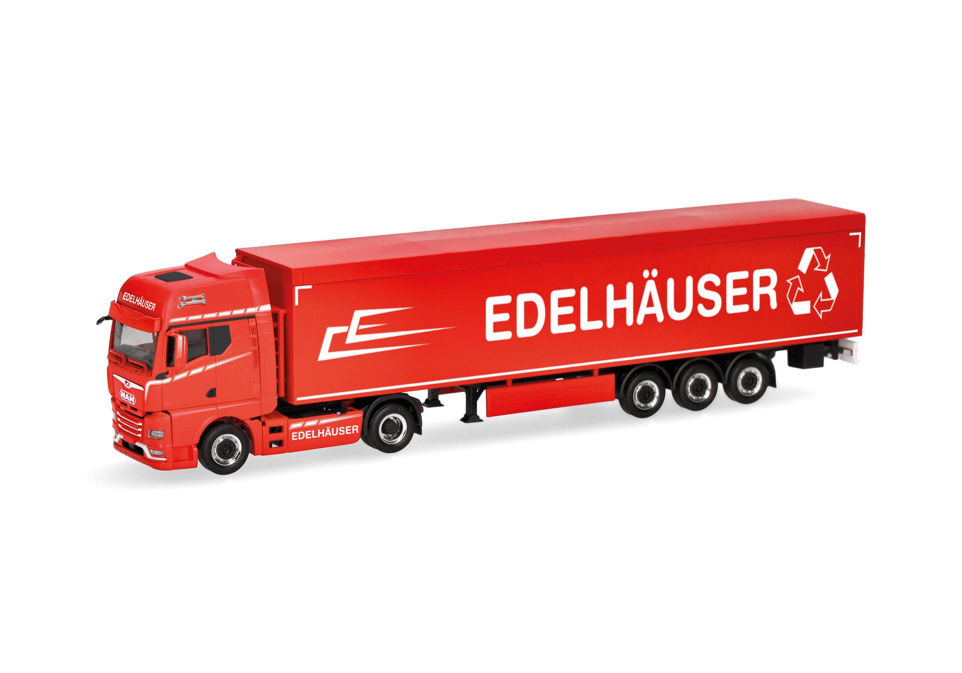 [予約]herpa Cars&Trucks 1/87 (プラスチック製) MAN TGX GX 床可動式セミトレーラー "Edelhäuser"