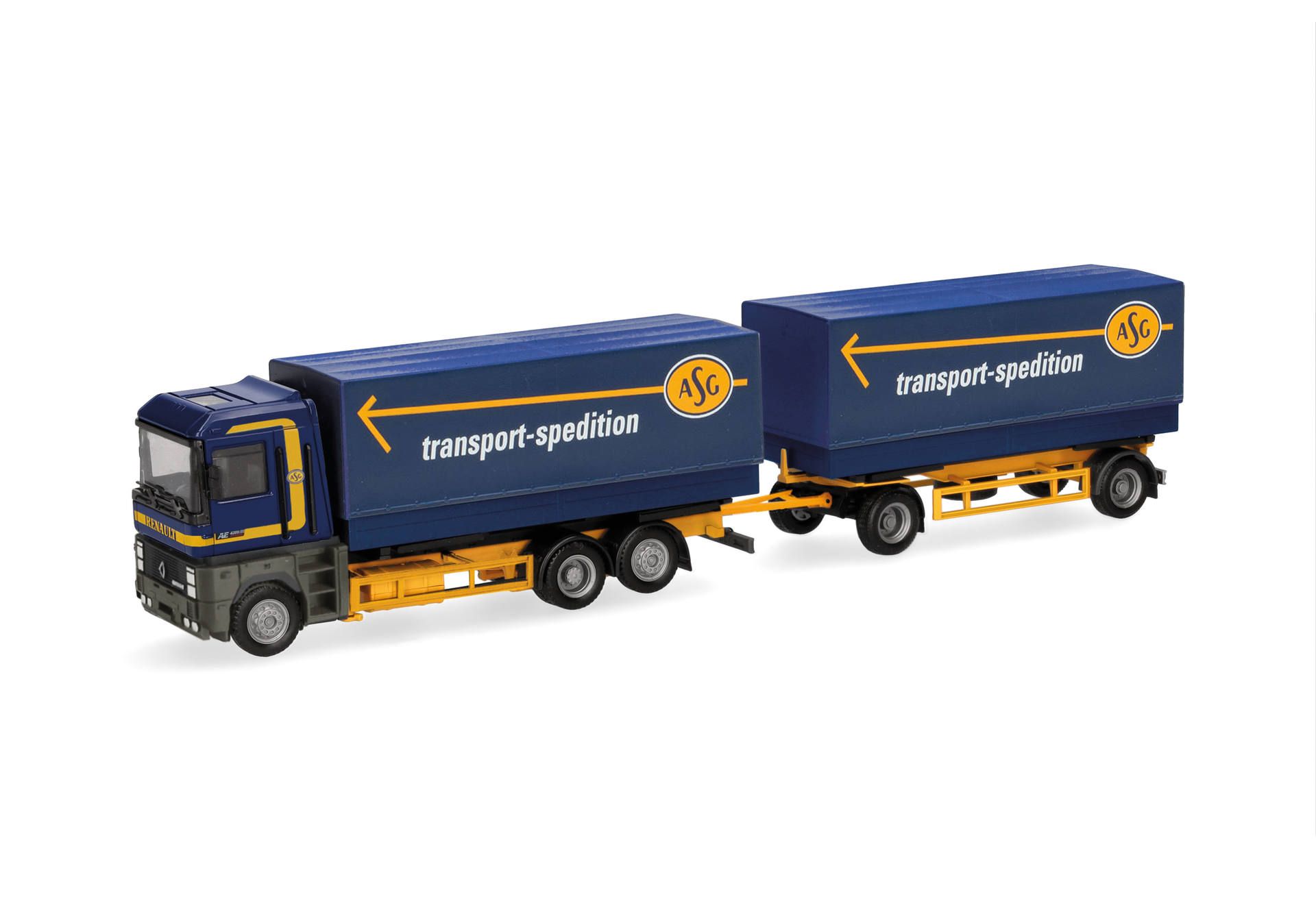 [予約]herpa Cars&Trucks 1/87 (プラスチック製) ルノー AE 交換式キャンバストラック "ASG" (スウェーデン)