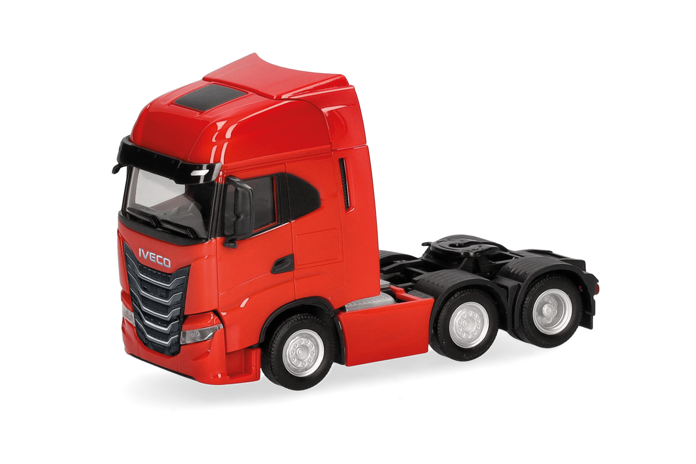 herpa Cars&Trucks 1/87 (プラスチック製) イベコ S-Way MY24  リジッドトラクター 3軸 レッド