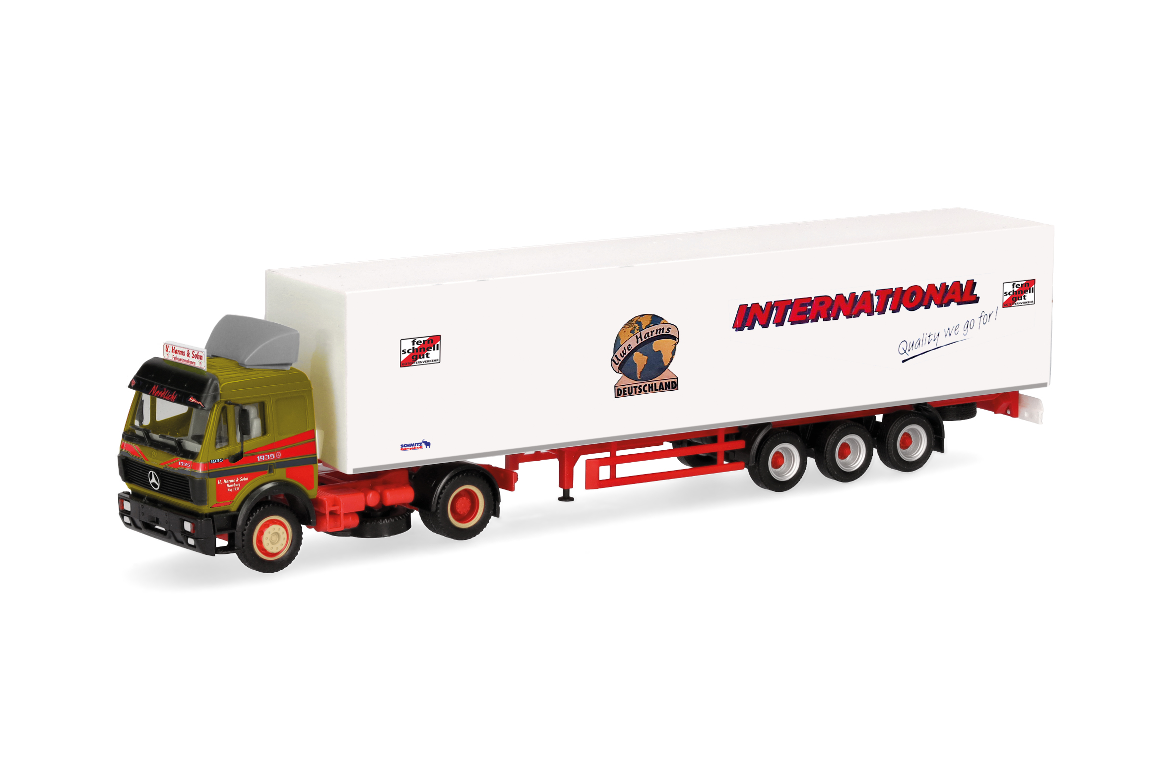 [予約]herpa Cars&Trucks 1/87 (プラスチック製) メルセデスベンツ SK 88  ボックスセミトレーラー  "Uwe Harms International"