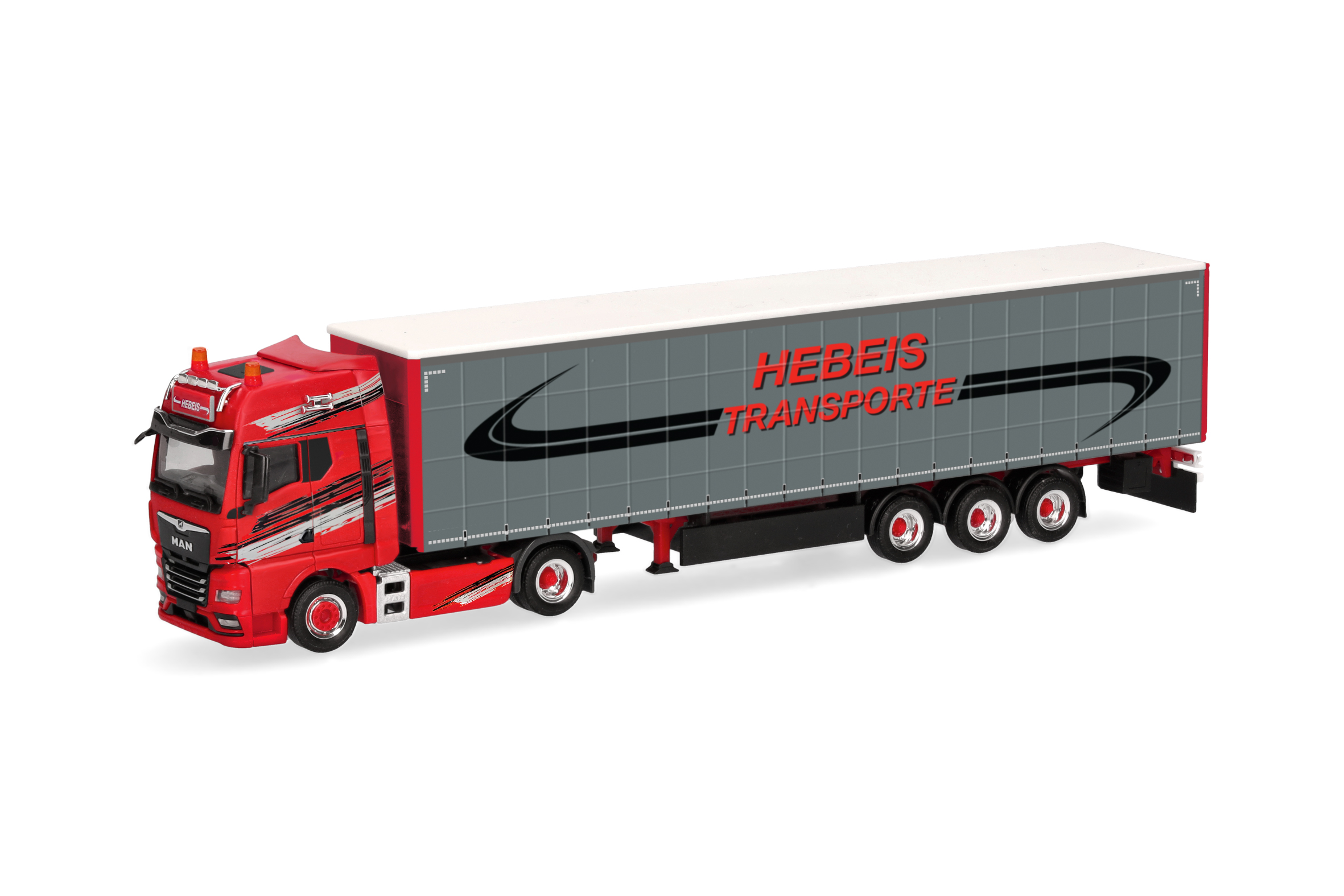 [予約]herpa Cars&Trucks 1/87 (プラスチック製) MAN TGX GX  カーテンキャンバスセミトレーラー  "Hebeis Transporte"