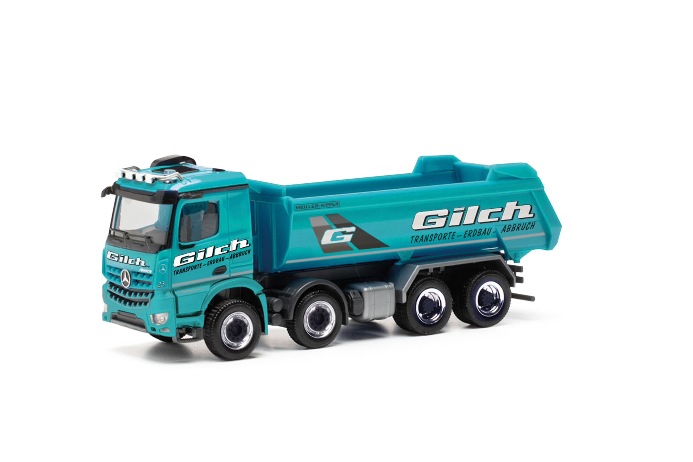 [予約]herpa Cars&Trucks 1/87 (プラスチック製) メルセデスベンツ アロクス ダンプトラック 4軸 "Gilch Erdbau und Transport" (バイエルン州)