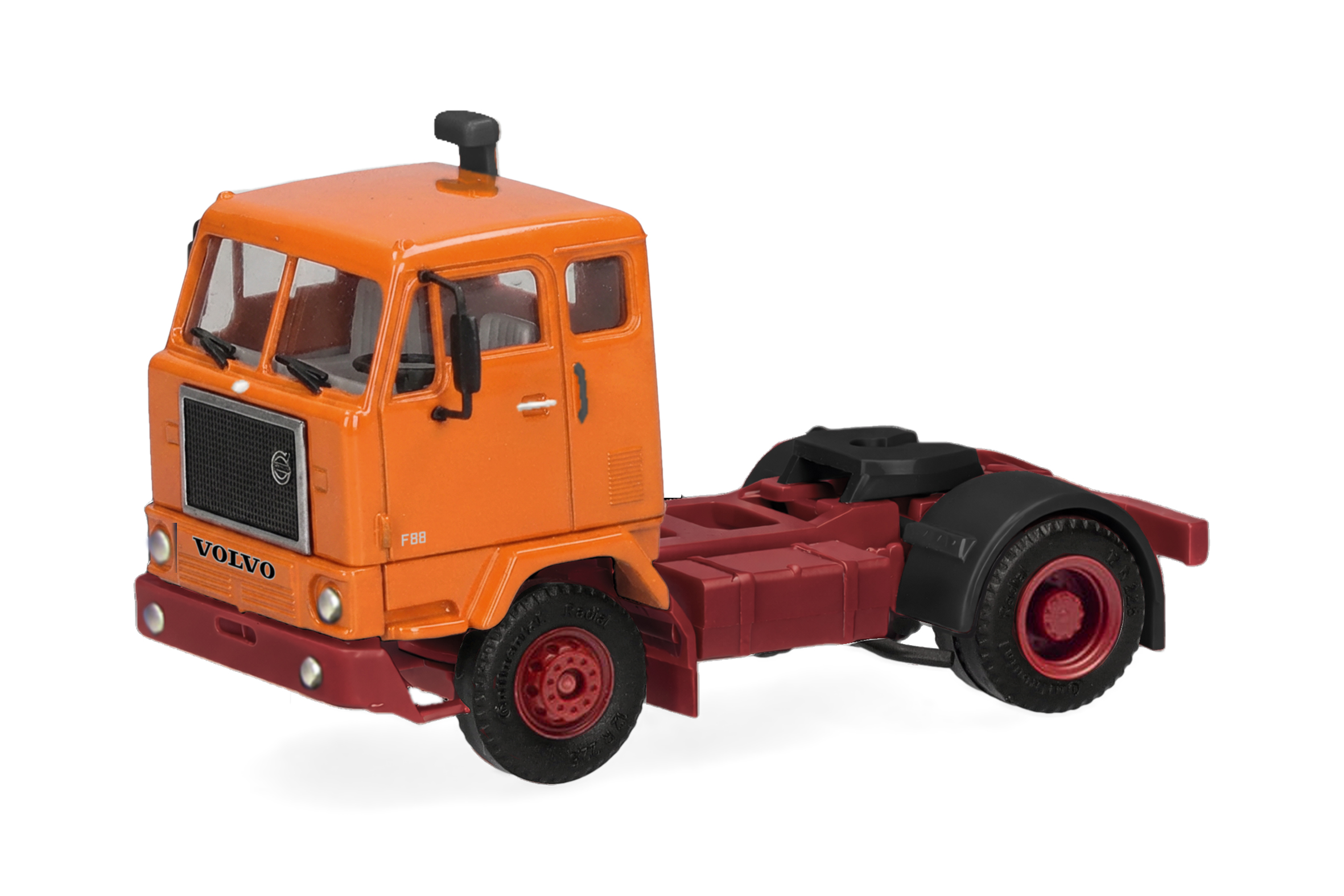 [予約]herpa Cars&Trucks 1/87 (プラスチック製) ボルボ F88 トラクターヘッド 2軸 オレンジ