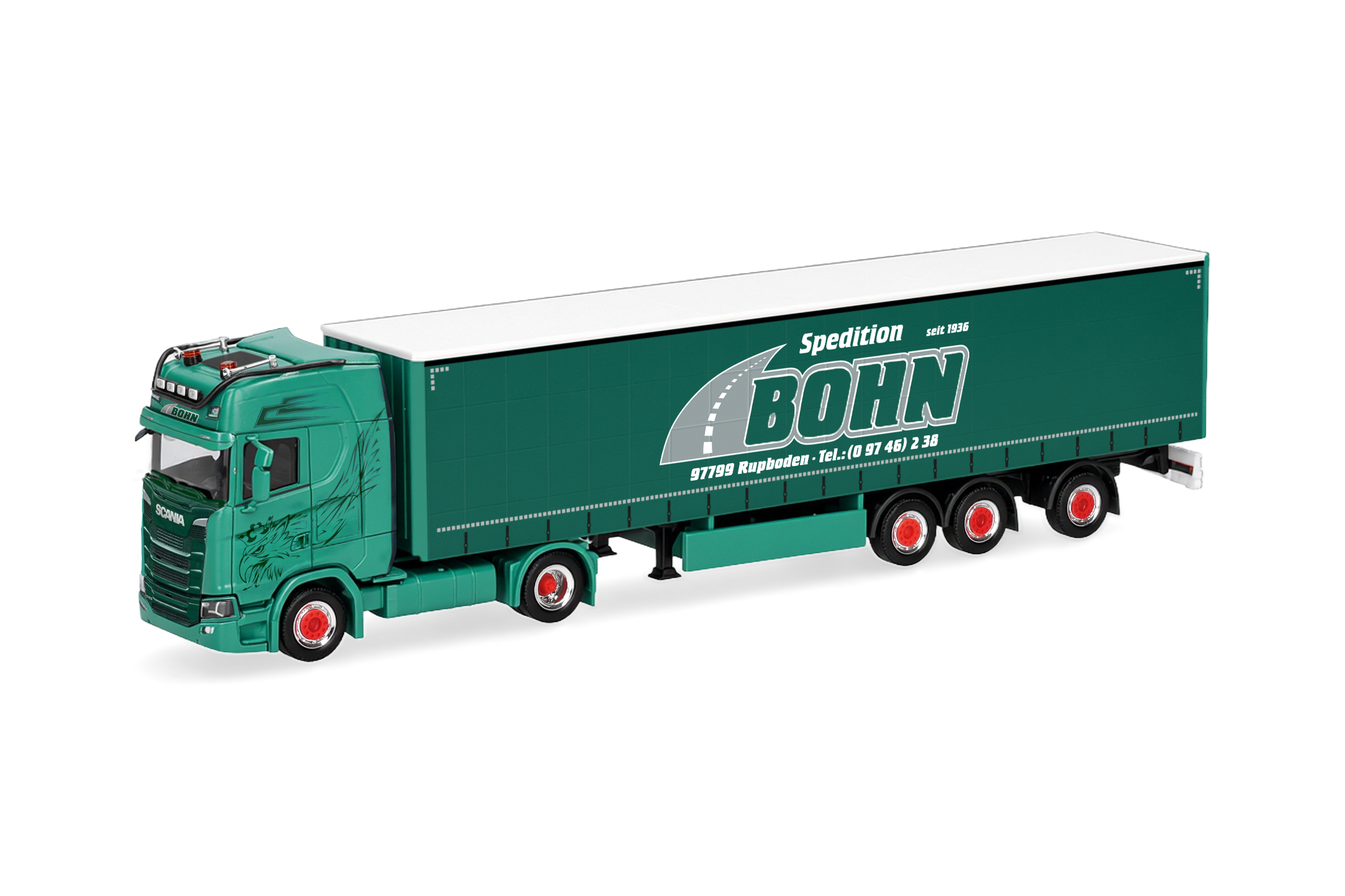 [予約]herpa Cars&Trucks 1/87 (プラスチック製) スカニア CS 20 ハイルーフ  カーテンキャンバスセミトレーラー  "Spedition Bohn"