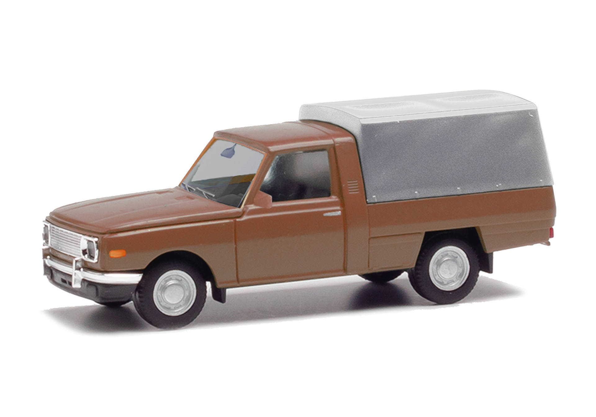 herpa Cars&Trucks 1/87 (プラスチック製) ヴァルトブルク 353 トランス '85 タープ付 ブラウン