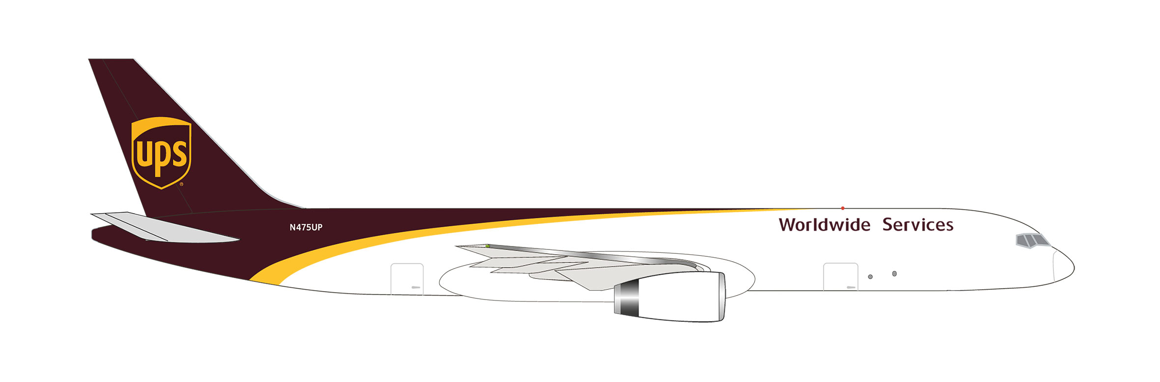 [予約]herpa wings 1/500 (ダイキャスト製) 757-200F UPS航空 N475UP