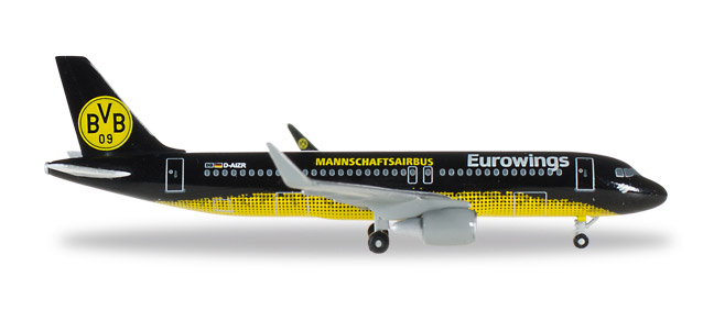 herpa wings 1/500 (ダイキャスト製) A320 ユーロウイングス "ボルシア ドルトムント Mannschaftsairbus"