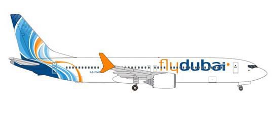 herpa wings 1/500 (ダイキャスト製) 737 Max9 フライドバイ A6-FNB