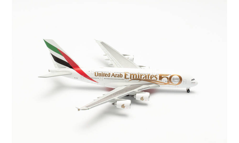herpa wings 1/500 (ダイキャスト製) A380 エミレーツ航空 UAE 50th Anniversary A6-EVG