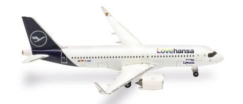 herpa wings 1/500 (ダイキャスト製) A320neo ルフトハンザ航空 “Lovehansa” “Lingen” D-AINY