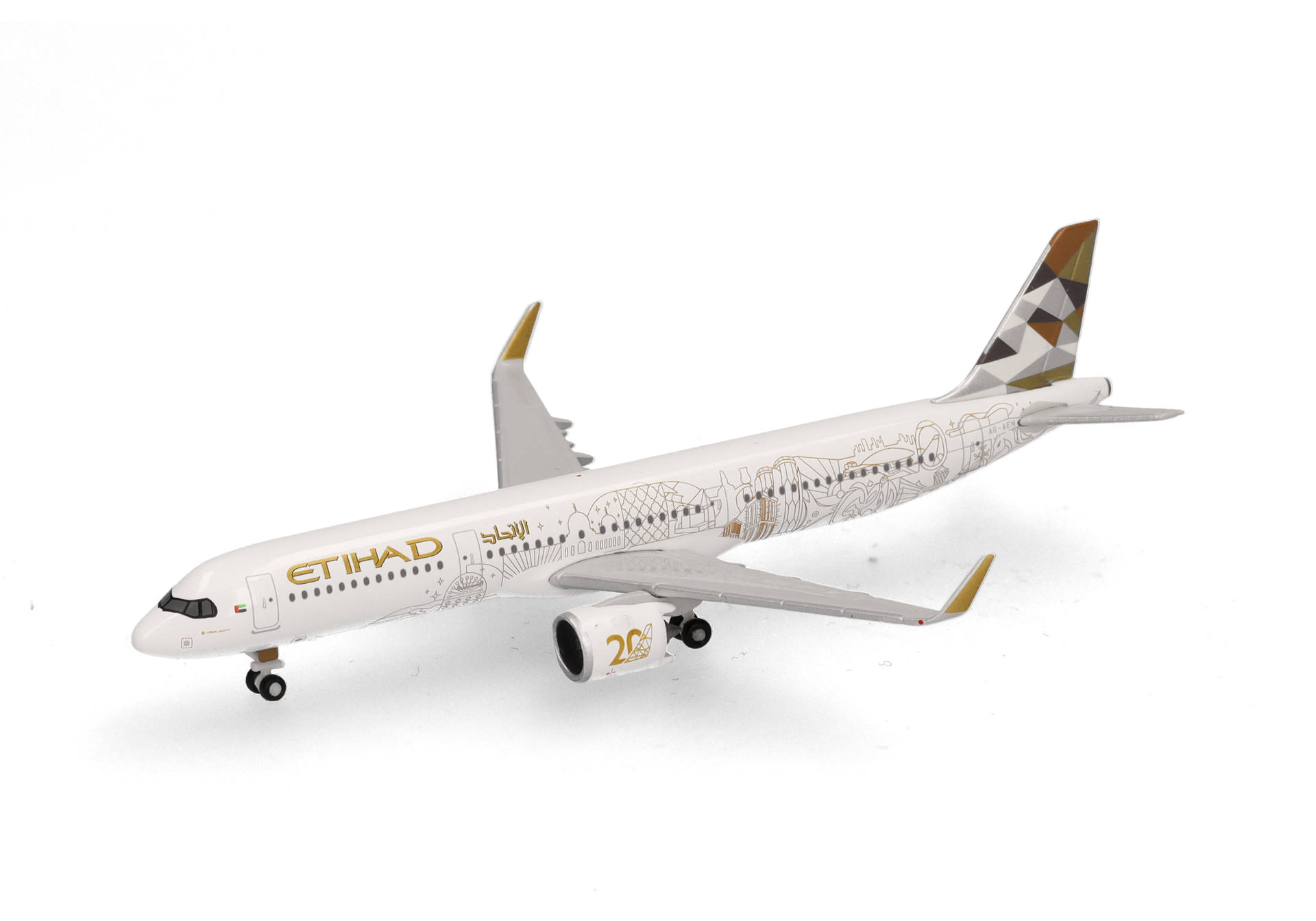 herpa wings 1/500 (ダイキャスト製) A321neo エティハド航空 20周年記念 A6-AEN