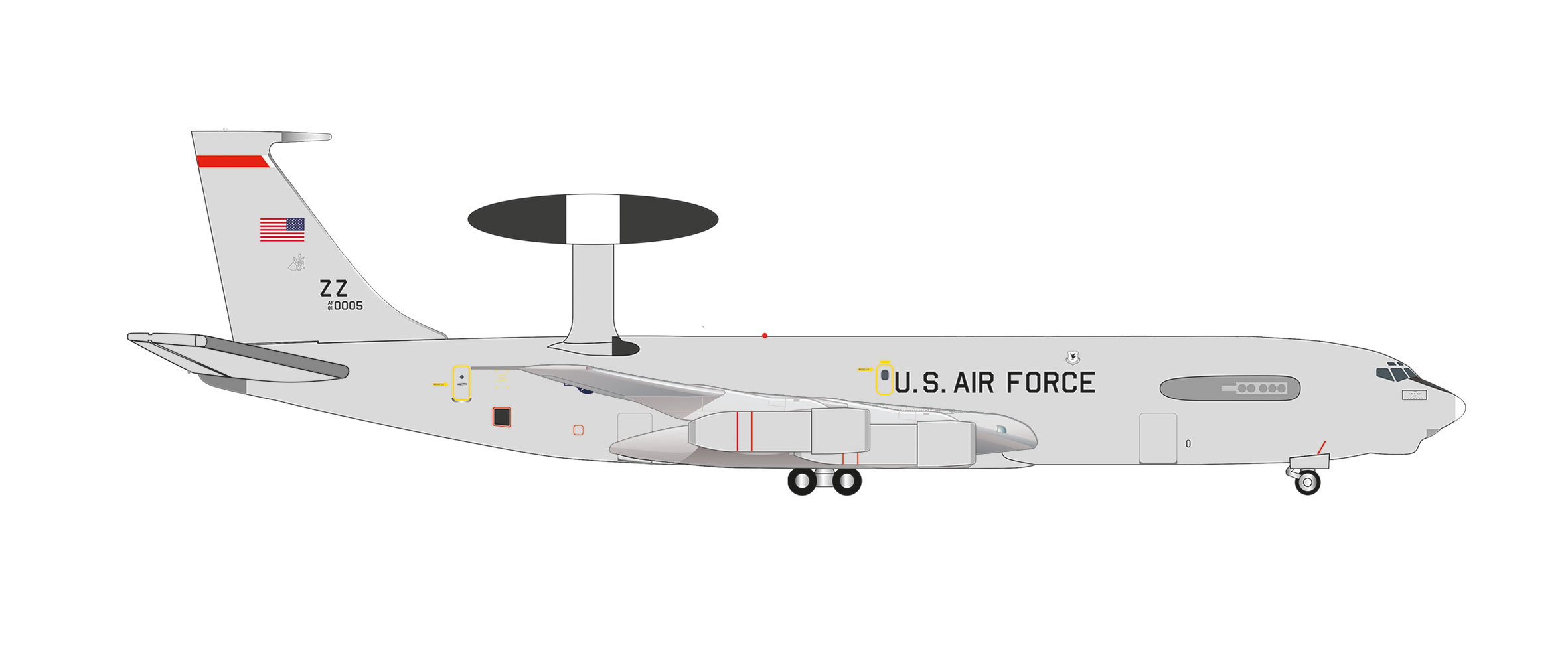 herpa wings 1/500 (ダイキャスト製) E-3 アメリカ空軍 嘉手納基地 第