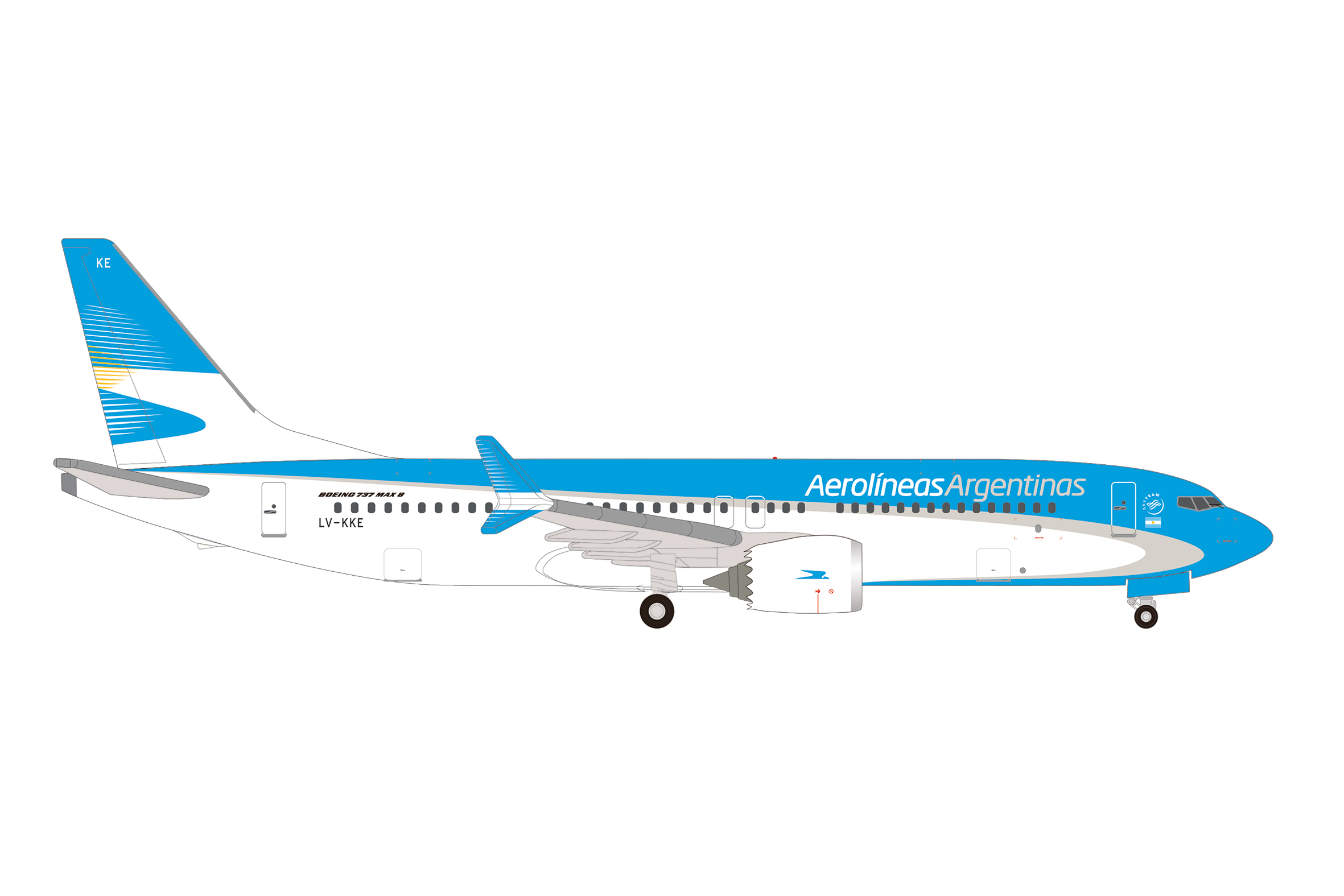 [予約]herpa wings 1/500 (ダイキャスト製) 737 MAX 8 アルゼンチン航空 LV-KKE
