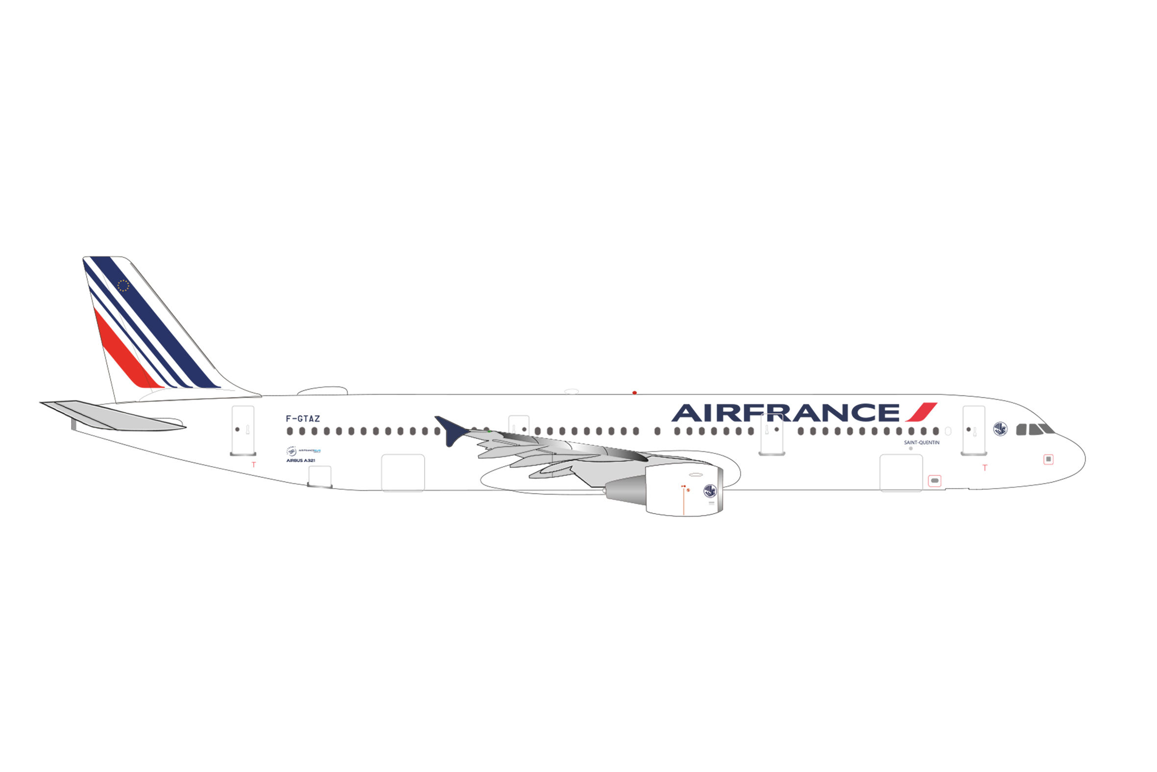 [予約]herpa wings 1/500 (ダイキャスト製) A321 エールフランス "Saint-Quentin" F-GTAZ