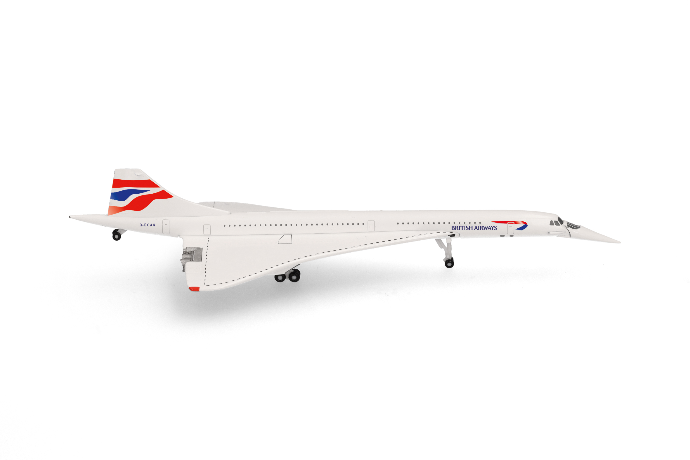 [予約]herpa wings 1/500 (ダイキャスト製) コンコルド ブリティッシュエアウェイズ nose down G-BOAG ユニオンフラッグ塗装