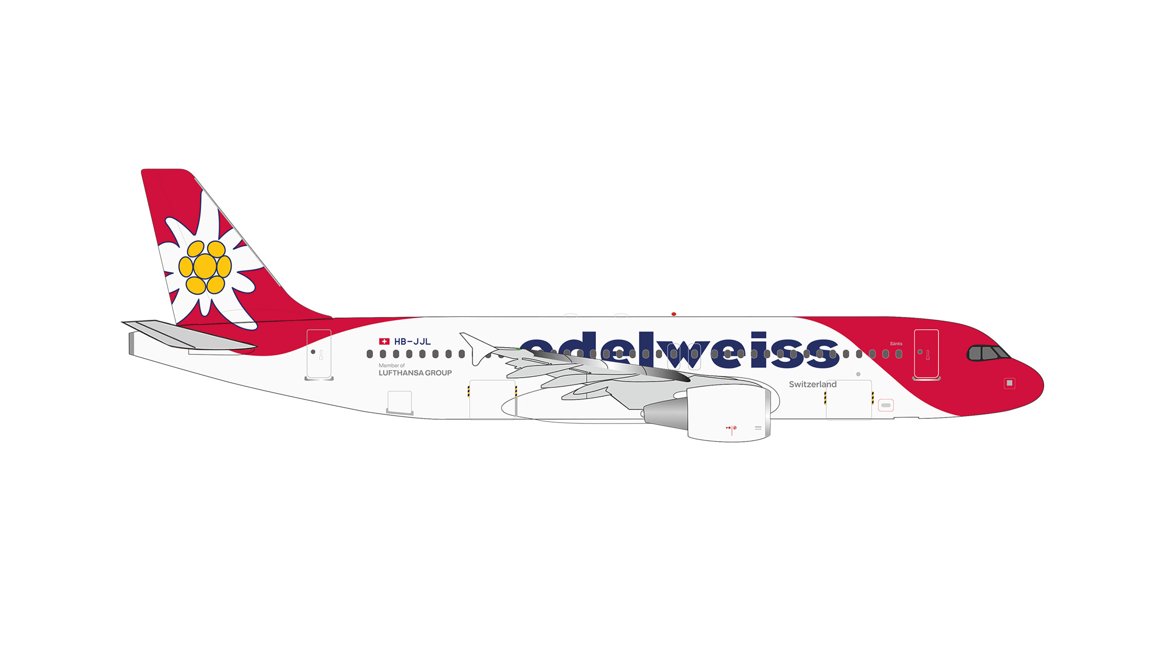 herpa wings 1/500 (ダイキャスト製) A320 エーデルワイス航空 