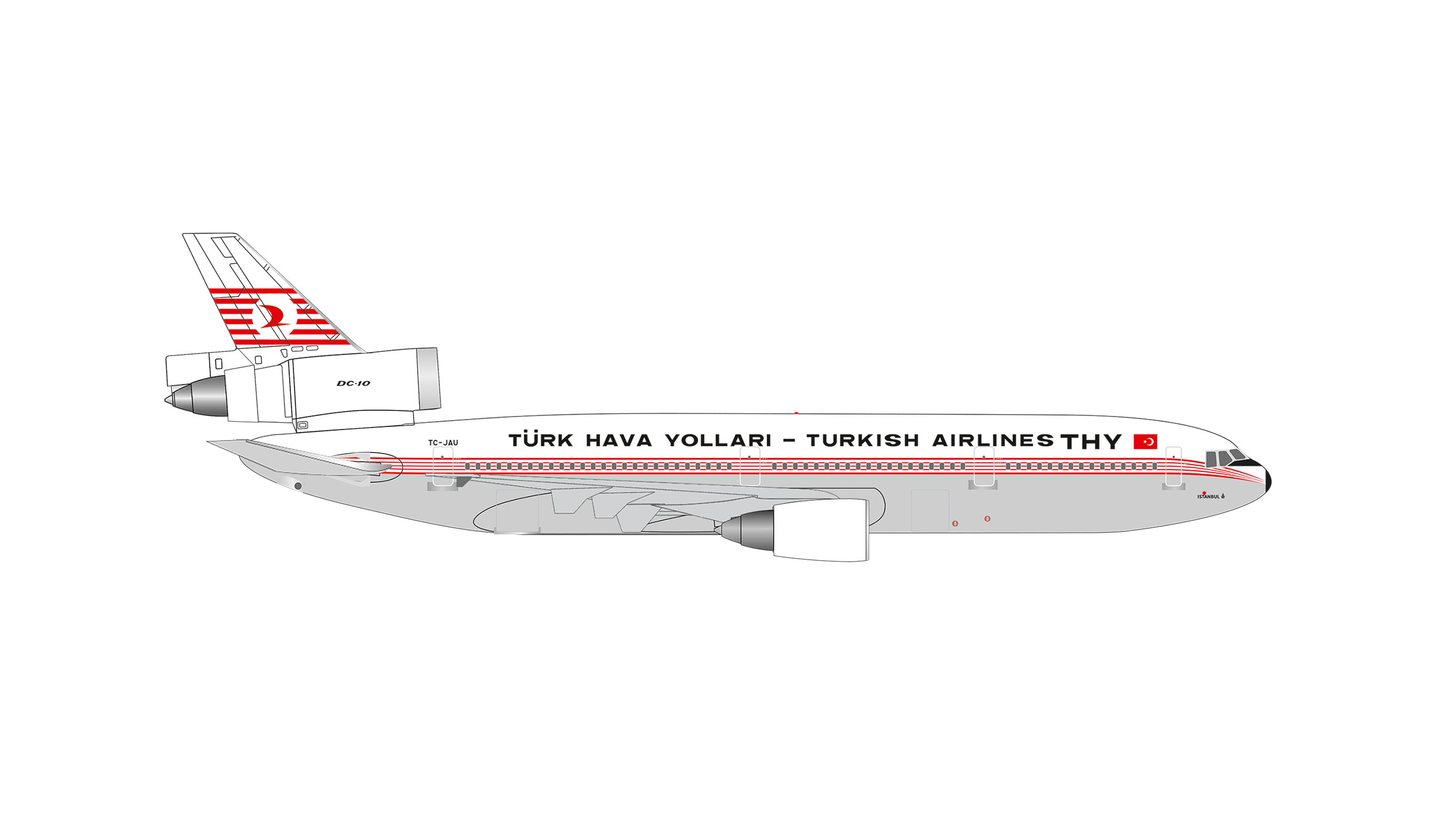 [予約]herpa wings 1/500 (ダイキャスト製) DC-10-10 ターキッシュエアラインズ "Istanbul" TC-JAU