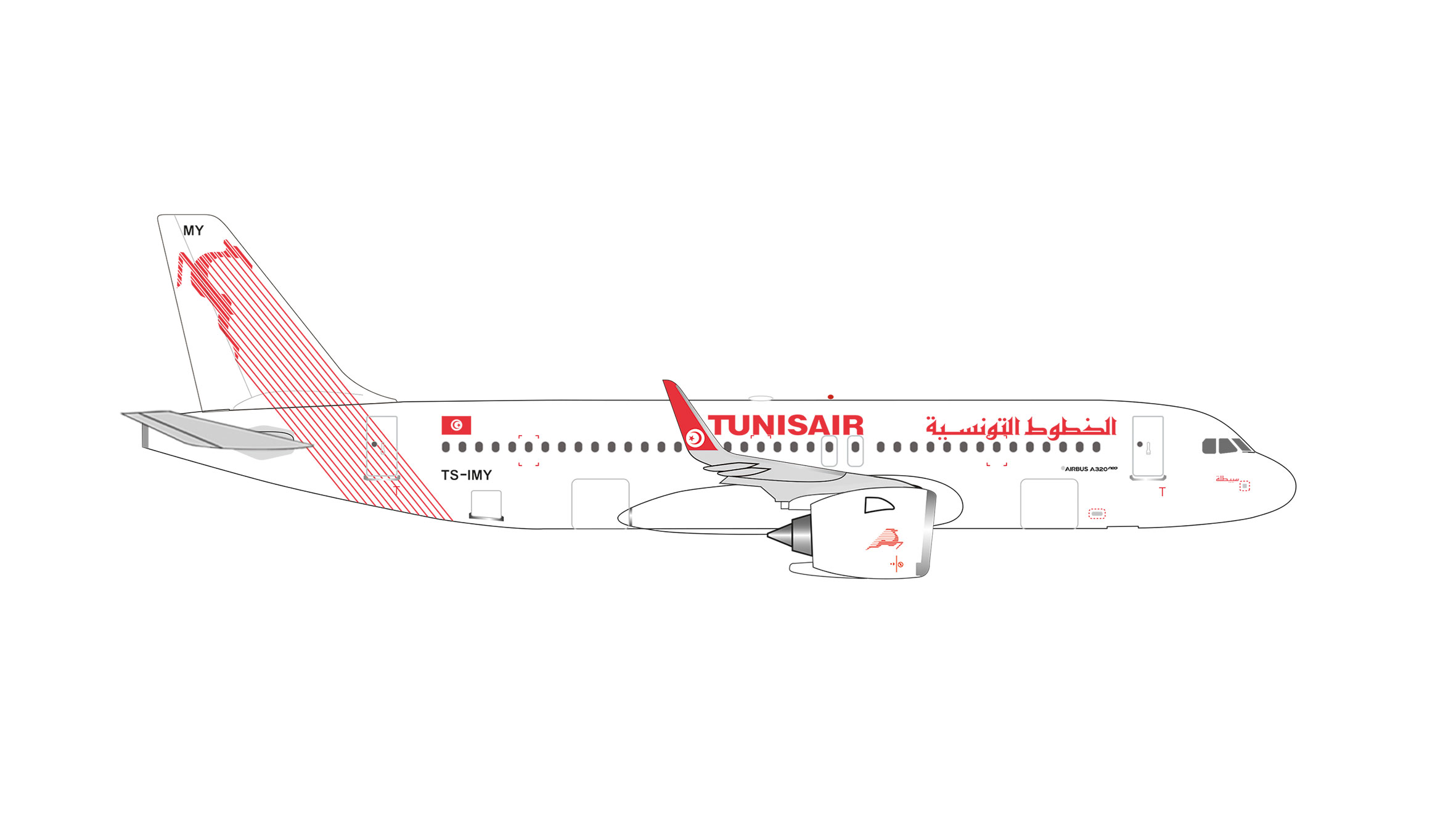 [予約]herpa wings 1/500 (ダイキャスト製) 1/500 A320neo チュニスエア TS-IMY