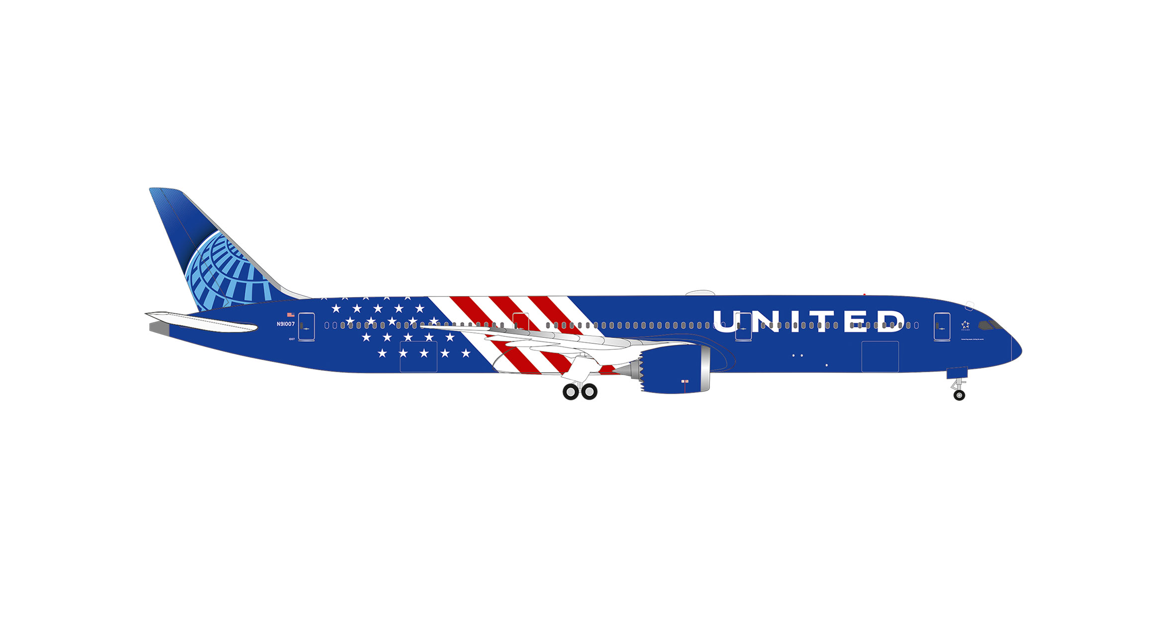 [予約]herpa wings 1/500 (ダイキャスト製) 1/500 787-10 ユナイテッド航空 "America 250"