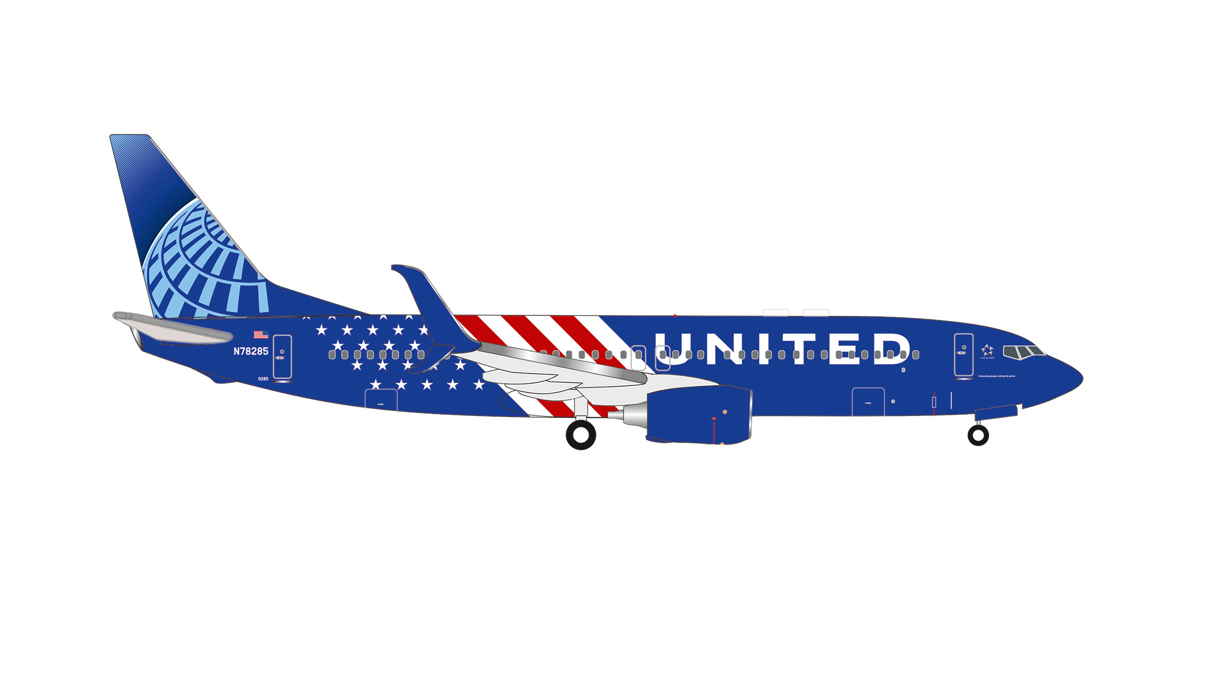 [予約]herpa wings 1/500 (ダイキャスト製) 1/500 737-800 ユナイテッド航空 "America 250"