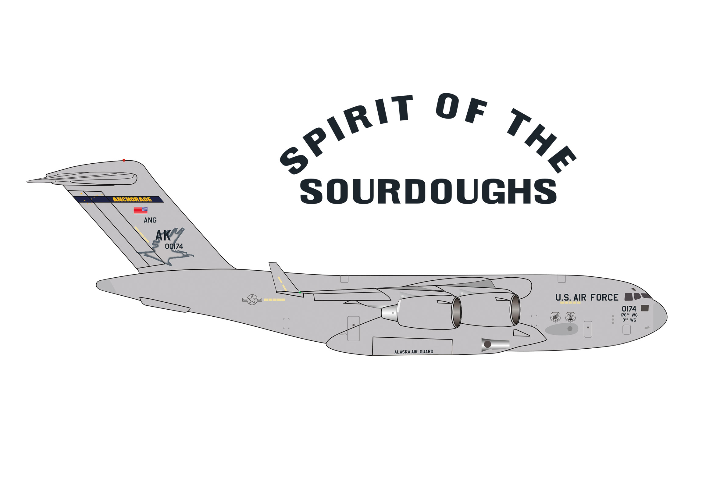 [予約]herpa wings 1/500 (ダイキャスト製) C-17A アメリカ空軍 第517輸送飛行隊 エルメンドルフ空軍基地 00-0174