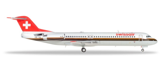 herpa wings 1/200 Fokker 100 スイスエア HB-IVA "Aarau"