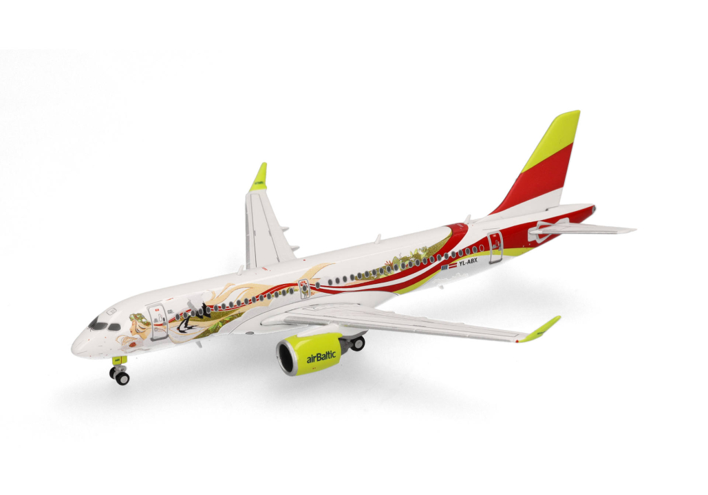 herpa wings 1/400 (ダイキャスト製) A220-300 エアバルチック "50th A220" YL-ABX