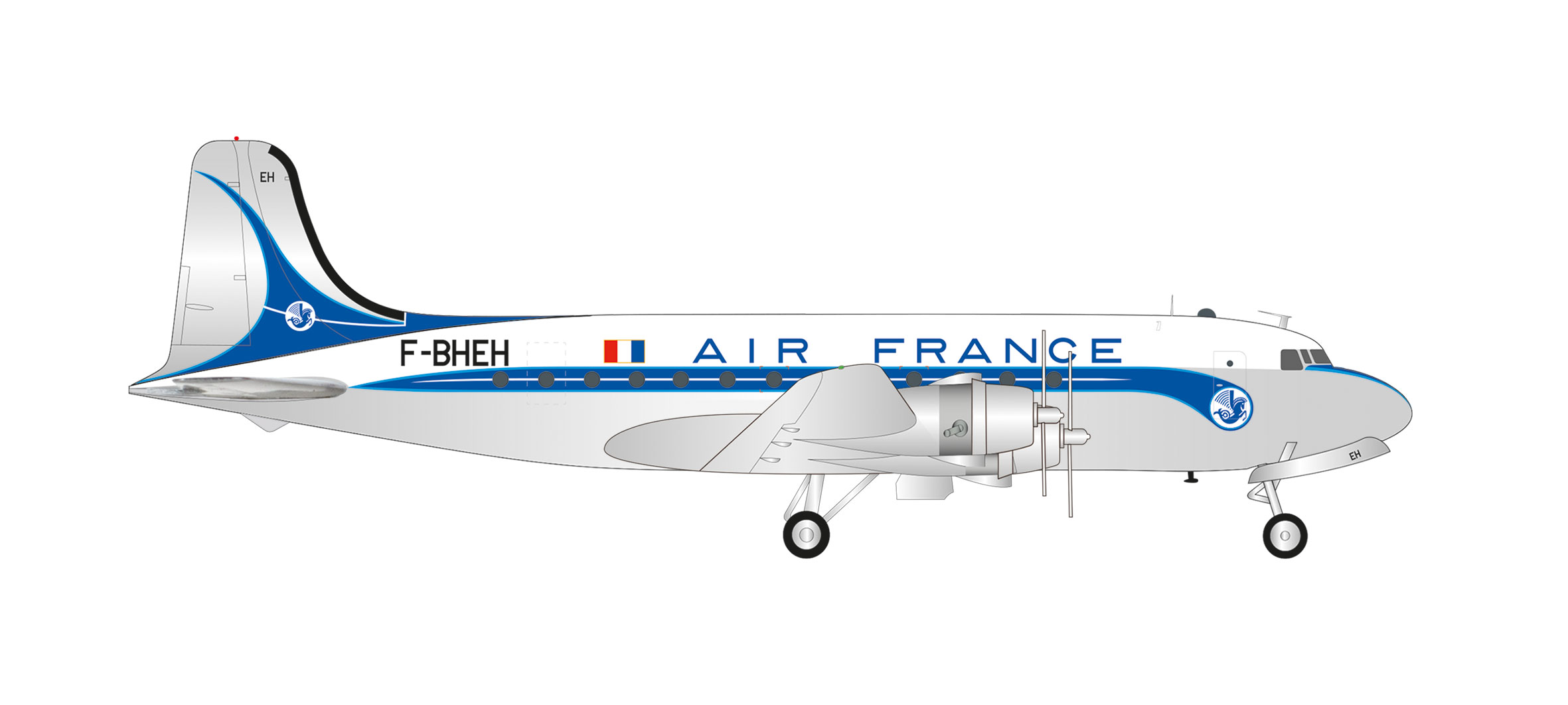 [予約]herpa wings 1/200 (ダイキャスト製) DC-4 エールフランス F-BHEH