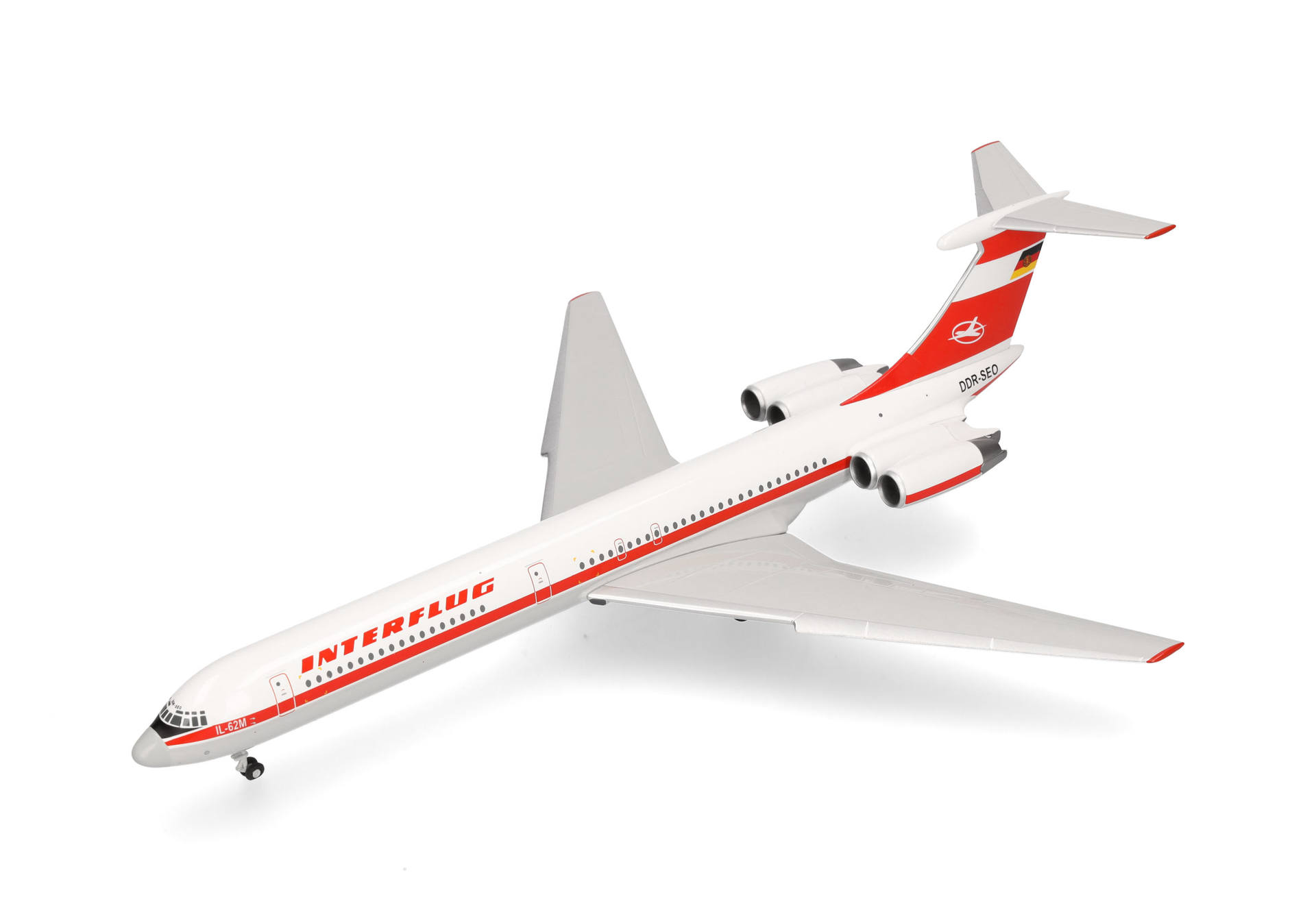 herpa wings 1/200 (ダイキャスト製) IL-62M インターフルーク航空 DDR-SEO