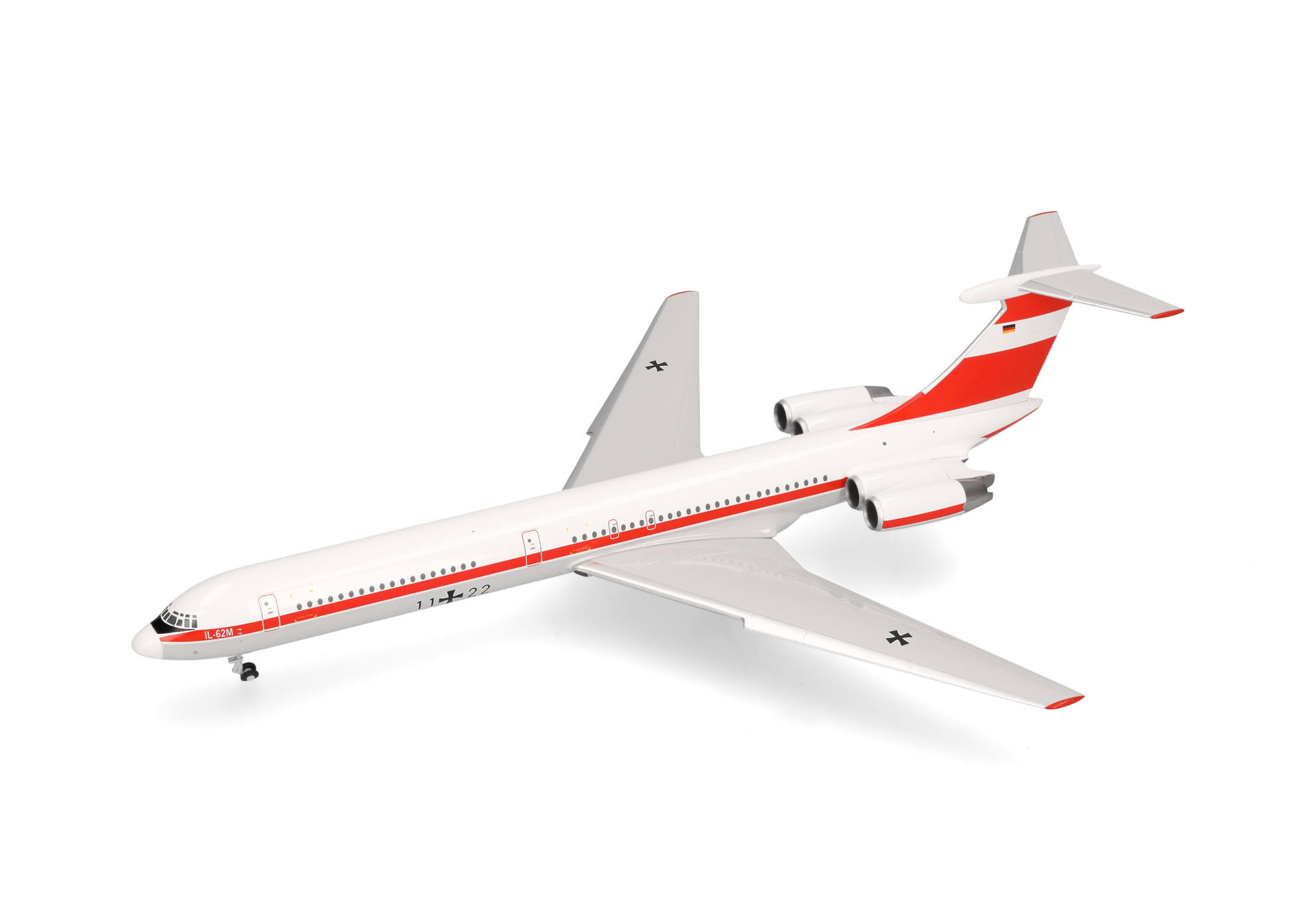 herpa wings 1/200 (ダイキャスト製) IL-62M ドイツ空軍 Flugbereitschaft 11+22