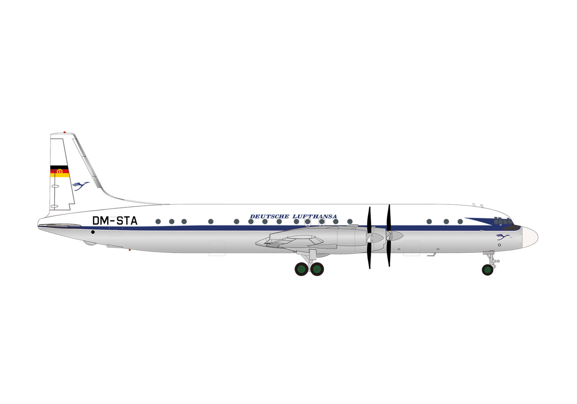 [予約]herpa wings 1/200 (ダイキャスト製) IL-18 ルフトハンザ航空 DM-STA